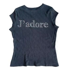 Women's Black J'adore Short Sleeve Tee
